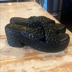 The cutest black platform sandals